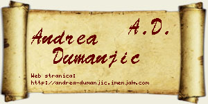 Andrea Dumanjić vizit kartica
